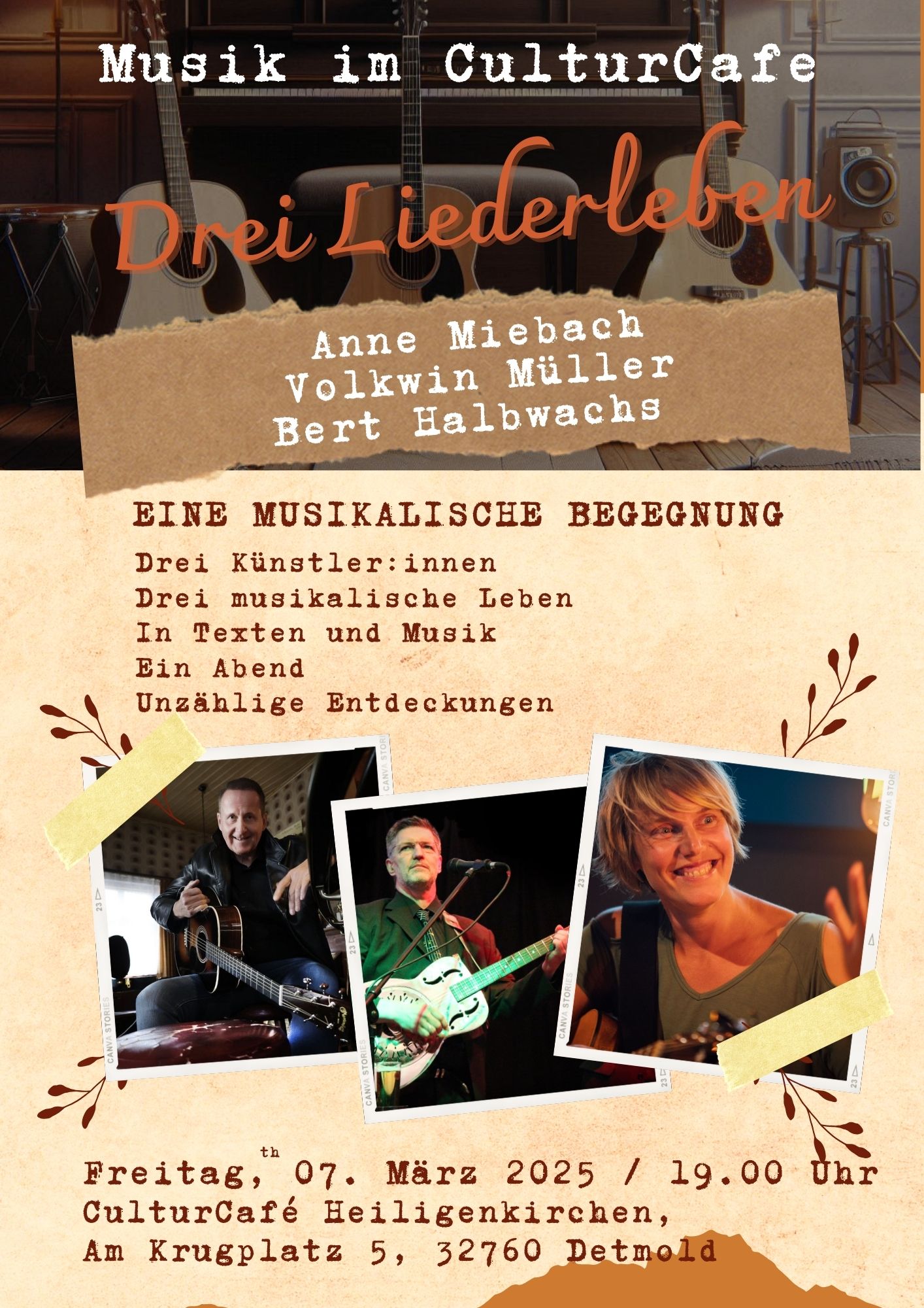 Musik im CulturCafé 7. März 2025 Plakat