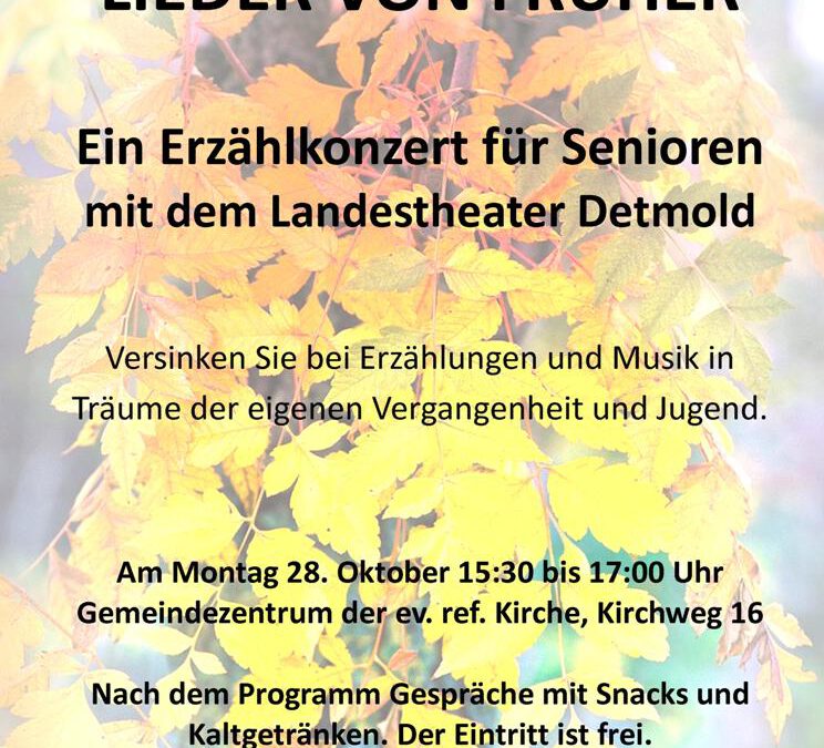 „Lieder von früher“ mit dem Landestheater Detmold