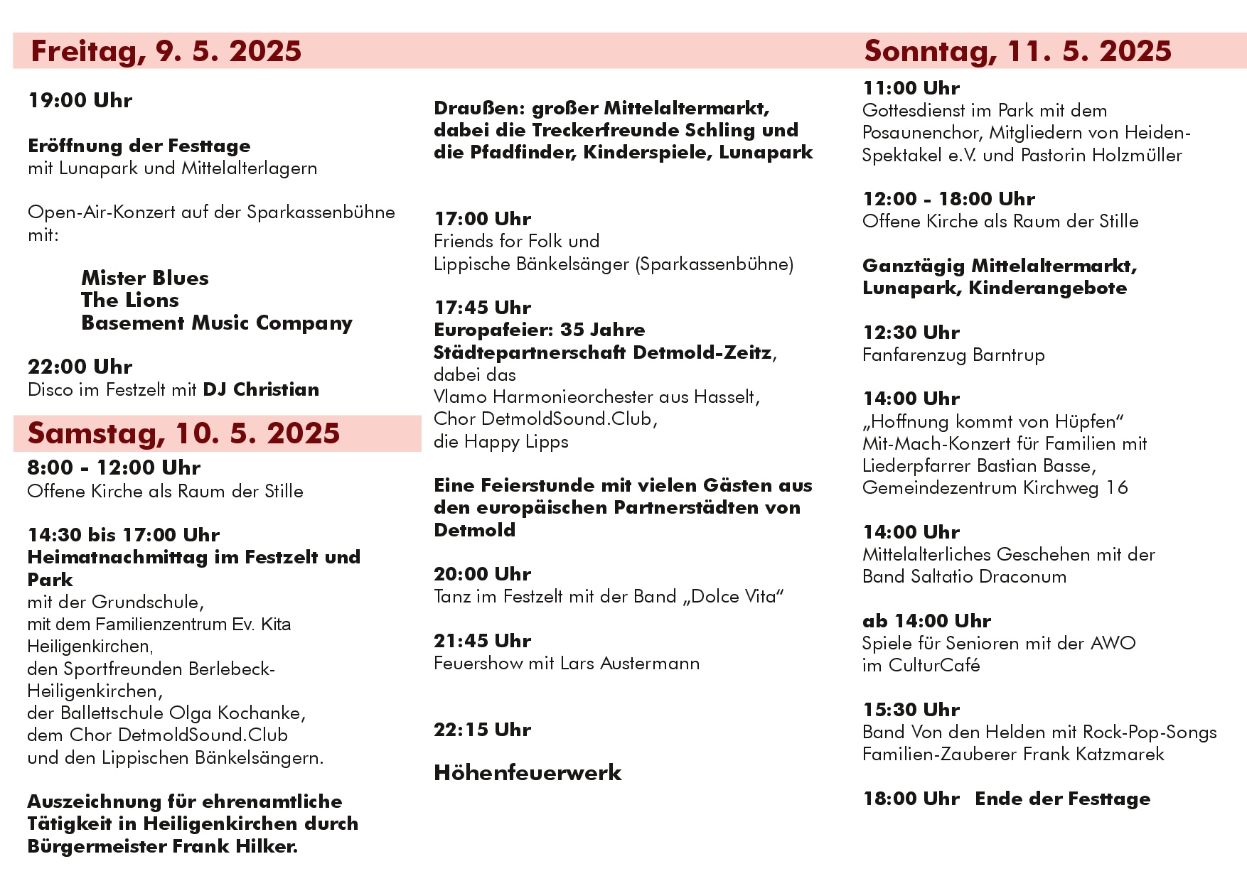 Programm Dorffest