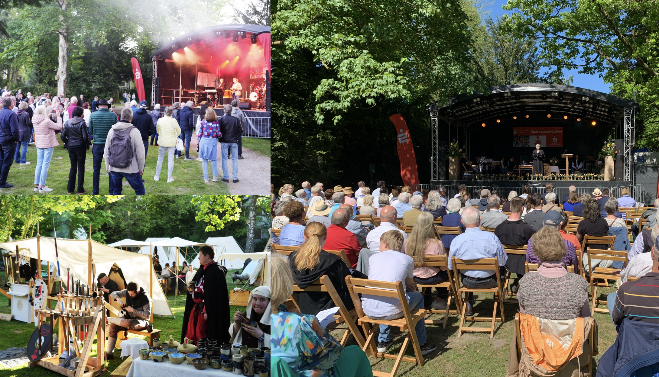 Open Air Bühne mit den Lions, Mittelaltermarkt und Freiluftgottesdienst im Park