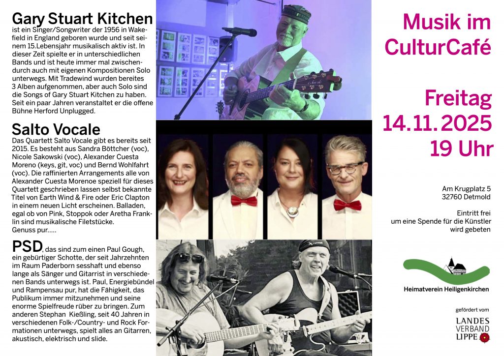 Musik im CulturCafe 14.11.2025