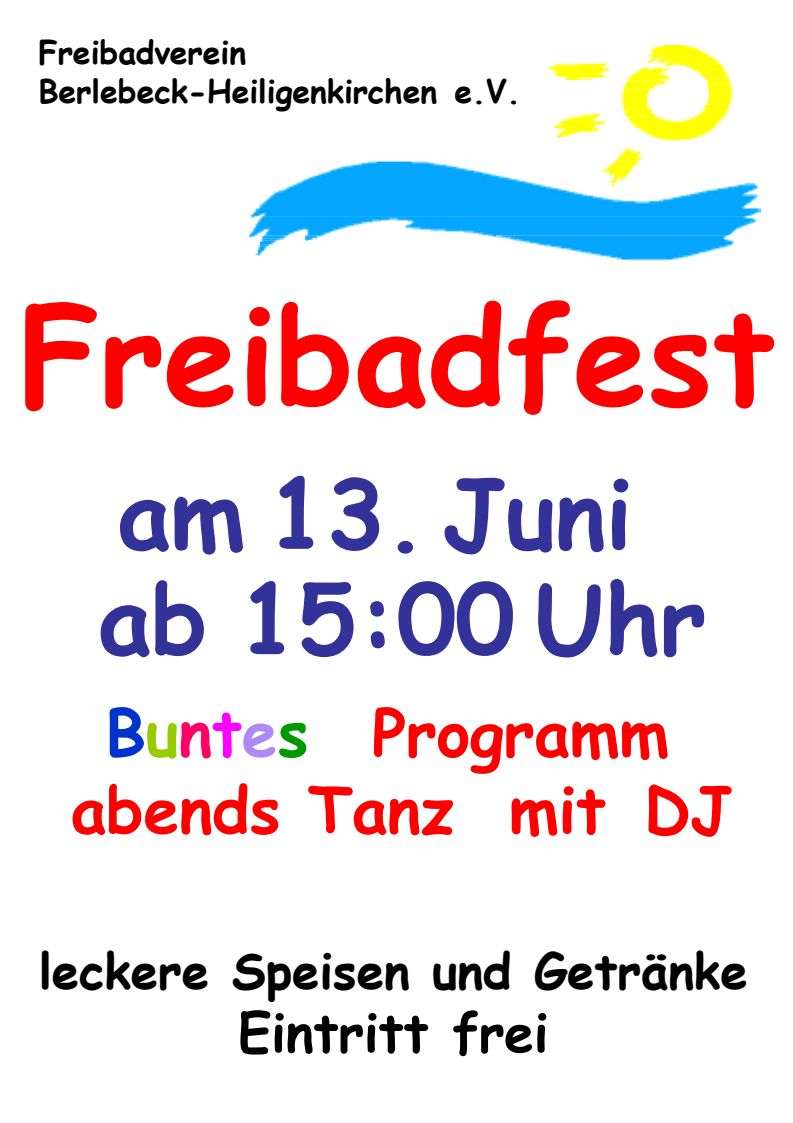 Plakat Freibadfest 2026