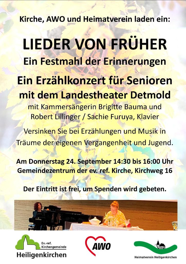 Plakat "Lieder von früher"